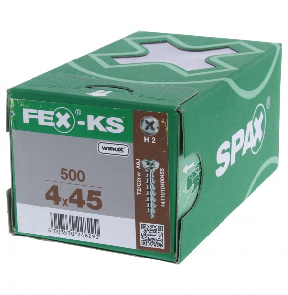 SPAX FEX KS Kreuzschlitzschrauben Linsensonderkopf 4,0x45H2 WIROX 500 Stück