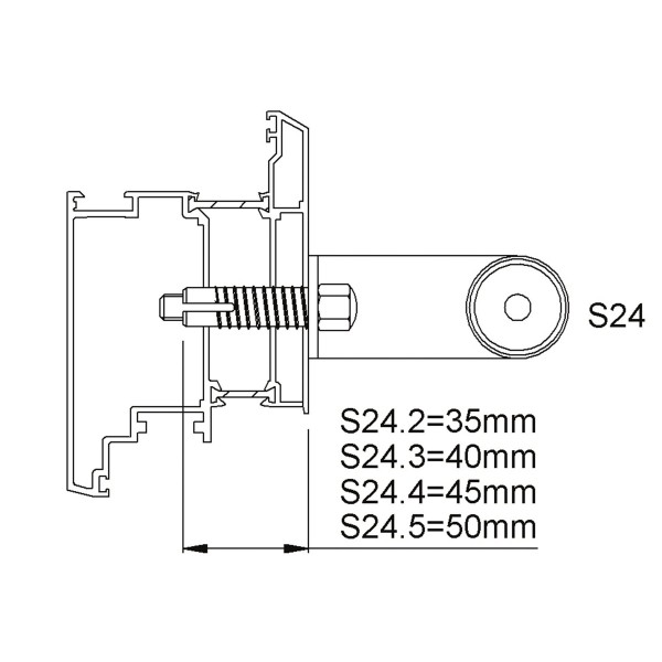 gelbrot Befestigungsbeutel M 8 einseitig für Modularsystem Edelstahl rostfrei
