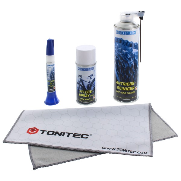 WEICON Fahrrad-Pflegeset 3-teilig inklusive ToniTec Microfasertuch