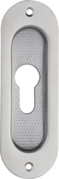 gelbrot Schiebetürmuschel PZ gelocht 120 x 40 mm abgerundet Edelstahl matt