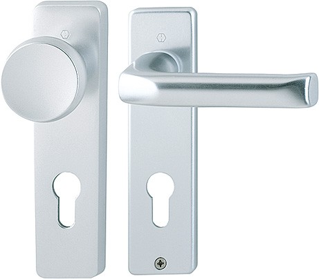 Hoppe Wechselgarnitur London F1 Aluminium natur 72 mm PZ Knopf 54