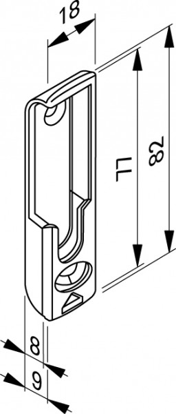 Roto Doorsafe MVZ500 SH-Schließstück rechts Ofl. SL (ROTOsil) für Holz