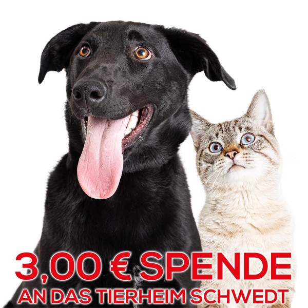 Wir unterstützen für Sie das Tierheim Schwedt/Oder mit 3,00€ - Vielen lieben DANK!