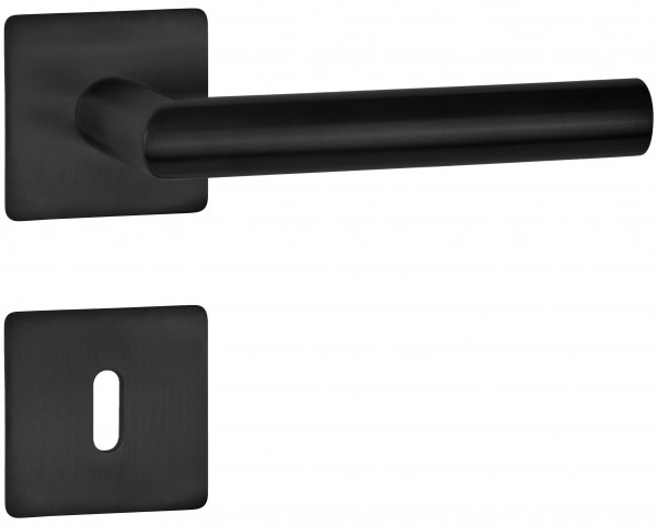 Hermat ZT - Drückergarnitur 1802 BASIC 02 Oberfl. 74 (Classic Black beschichtet)