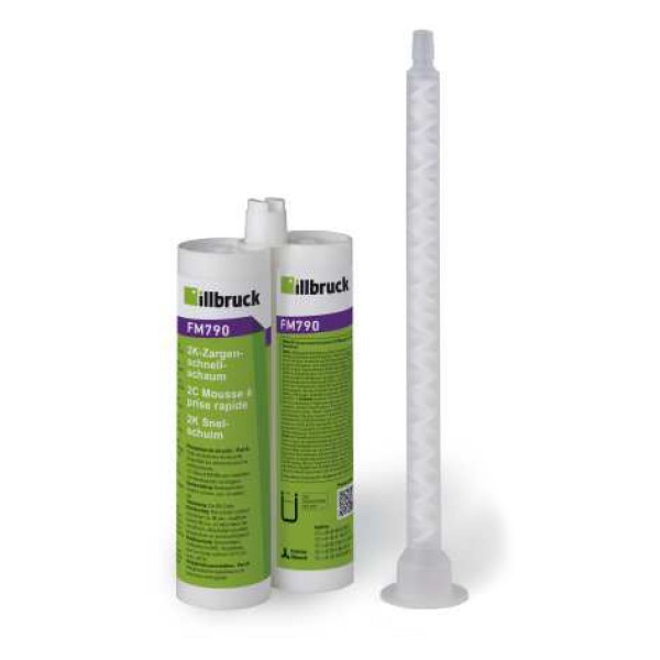 illbruck FM790 2K-Zargenschnellschaum 210ml PE-Kartusche mit Statikmischer und Verlängerungsschlauch