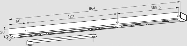 Dorma Gleitschiene mit Hebel G-EMR Neu weiß RAL 9016 Contur Design