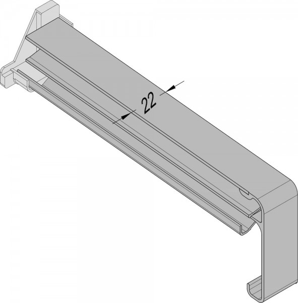 Gutmann Gleitabschluß - Aluminium MF 400 210 mm rechts silber