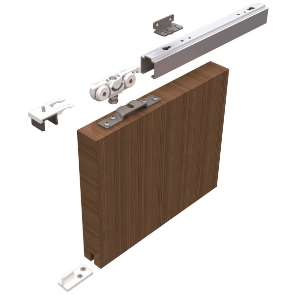 gelbrot Schiebetürbeschlag Alu bis 80kg EV1 eloxiert für Türbreiten 910-1100mm