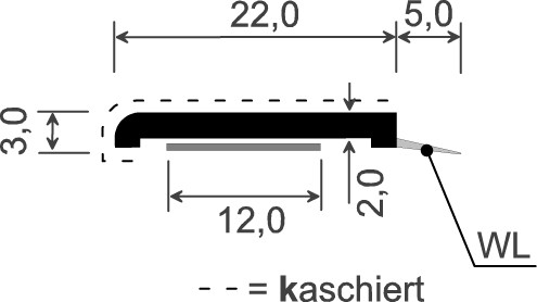 MENKE Flachprofil 22 x 3 mm Schaum SK WL Nr. 0782407 WL , weiß