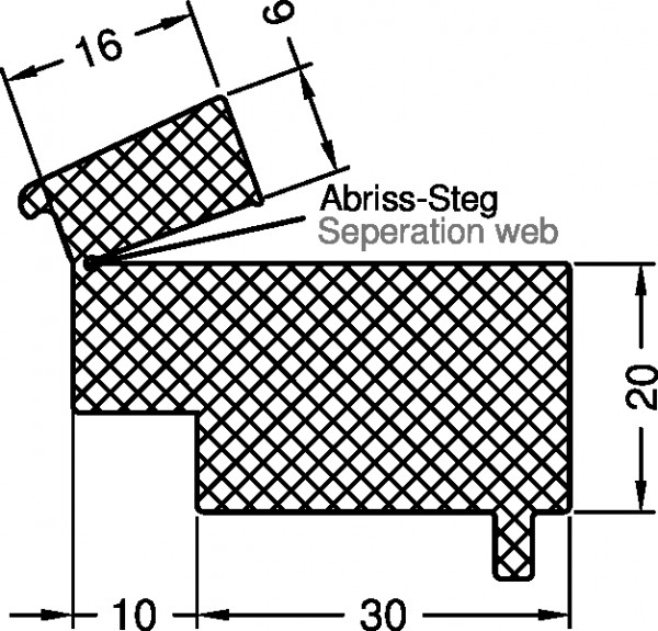 Gutmann Dichtungsprofil für Bodenschwelle Weser TD 20/40 schwarz