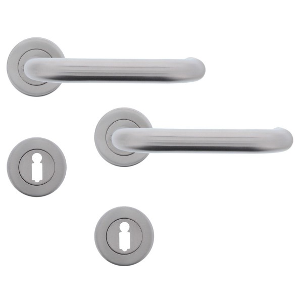 OUTLET ToniTec® Rosettengarnitur "Verona" Drückergarnitur U-Form Edelstahl