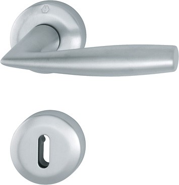 Hoppe ZT Türgriffgarnitur Vitoria F41 Messing satiniert verchromt OB