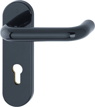 HOPPE FS-Kurzschild-Grt. F9005 tiefschwarz / 9 mm / Antipanik-Vierkantstift / 9x55