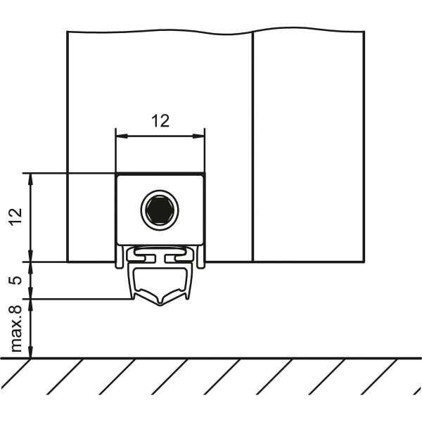 Roto Bodentürdichtung Mini DBM 1212 L 834