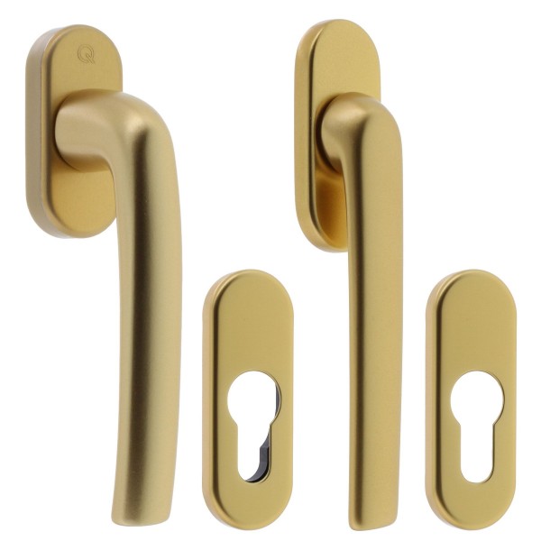 greenteQ Balkontürset BTG10 Rollladen F3 Aluminium goldfarbig eloxiert