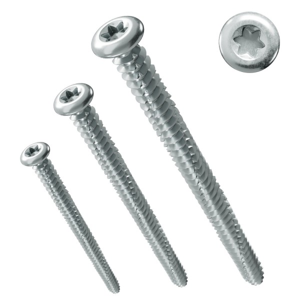 gelbrot Fensterrahmenschraube 7,5x100 Silber, TX30, Pan Head