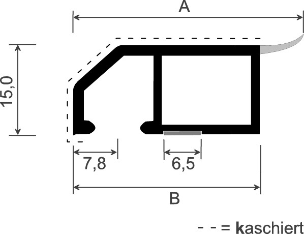 MENKE Anschlussprofil 40 x 15 mm Nr. 0781540 WL , weiß