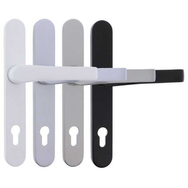 ToniTec Schmalrahmen-Drücker-Halbgarnitur Modell "Tino" für Außentüren PZ 92 / 8 mm Aluminium