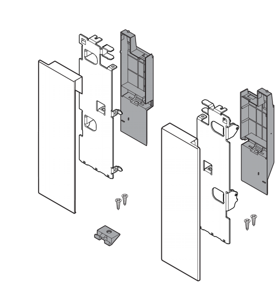 Blum LBX pure/free Frontbefestigung-Set für Innenauszug Höhe C VorderStk mit Reling