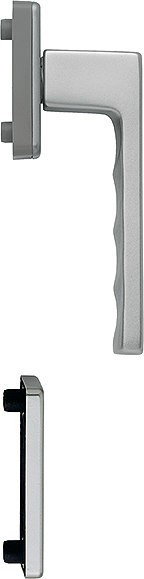 Hoppe Toulon Balkontür-Rosetten-Grt. Halbgrt., Innenseite / F9 Aluminium stahlfarben