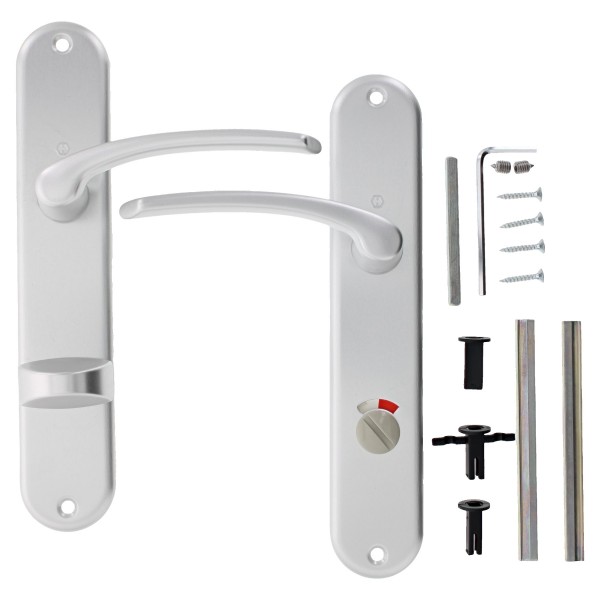 HOPPE WC Langschild-Garnitur Silber Modell Ibiza 1171/3022P