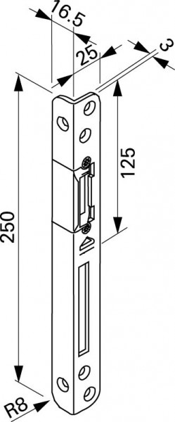 Roto DoorSafe MV - Schließstück rechts H/F-R/VSTB./SL ROTOsil