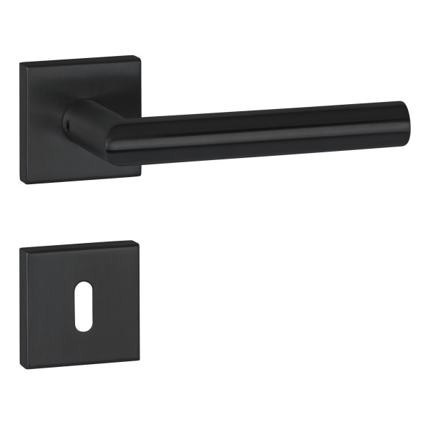 Hermat ZT-Drückergarnitur 1802 BASIC 02 Oberfl. 74 Classic Black, ähnl. RAL 9005