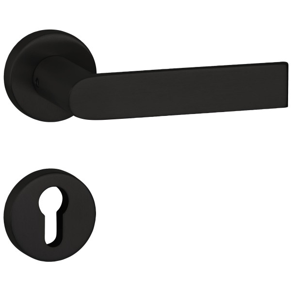 Hermat ZT-Drückergarnitur 1813 BASIC 13 Oberfl. 74 Classic Black, ähnl. RAL 9005