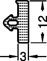 Gutmann Dichtungsprofil für Bodenschwelle Weser TD 12/3 schwarz VE = 120 Meter 832218