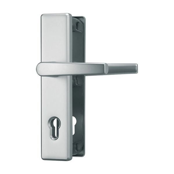 OUTLET ABUS Schutzbeschlag HLS214 F1 Aluminium F2 Neusilber Abstand 92mm Vierkant 10mm