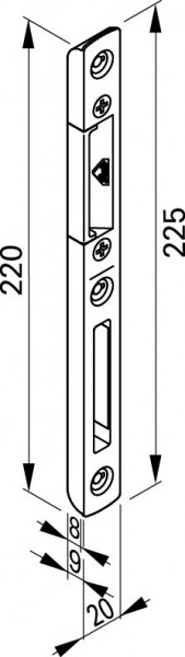 Roto DoorSafe MV - F/R Schließstück rechts verstellbar SL (ROTOsil)