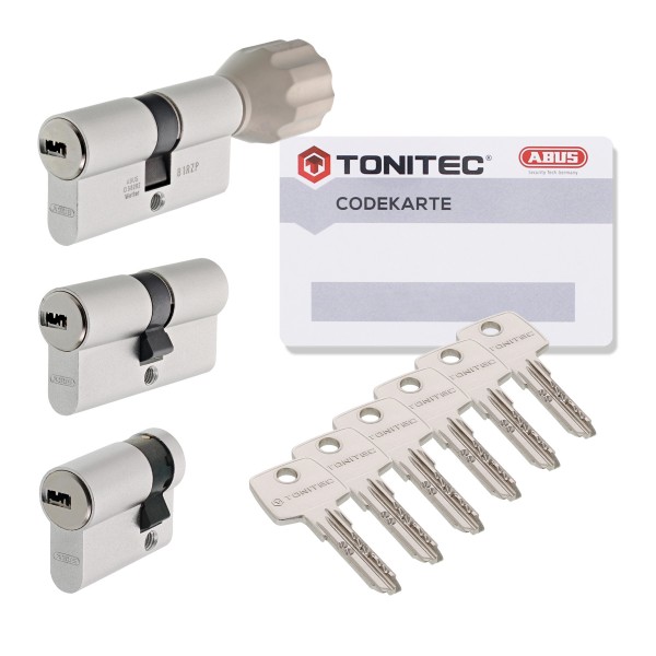 ToniTec Schließzylinder TEC440 by ABUS verschiedenschließend mit 6 Schlüssel und Codecard