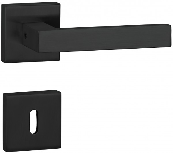 Hermat ZT - Drückergarnitur 1682 L WEST Oberfl. 74 (Classic Black beschichtet)