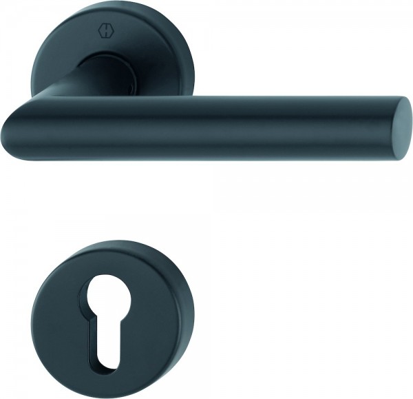 HOPPE Rosettengrt. Amsterdam SST F9714M schwarz matt , PZ , 8 mm,