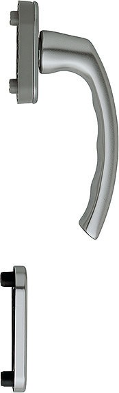 HOPPE Balkontür Rosetten - Halbgrt. Luxembourg F9 Alu Stahl 7mm VK PZ