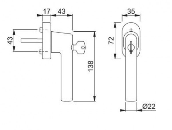 Hoppe Fenstergriff Amsterdam E0400S/US9056 Secu100 ® 100NM abschließbar VarioFit ® Vierkant 32-42 mm Schließung H001 F9714M schwarz