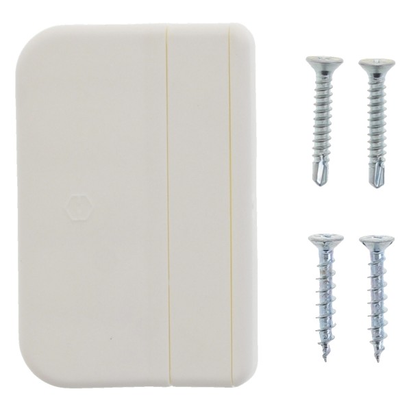 HOPPE Balkontürgriff K435 PVC - mit ToniTec SchraubenSet - verkehrsweiß matt F9016M