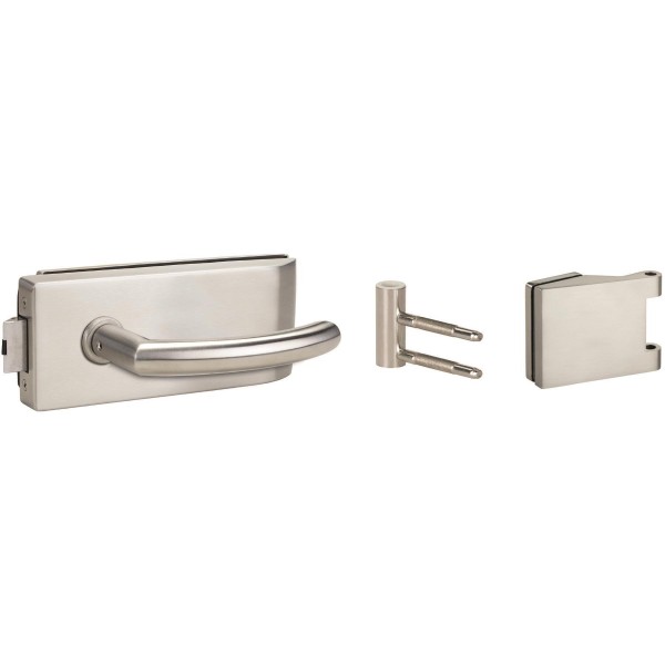 gelbrot Glastür Beschlag Set mit Drücker 0184 Edelstahl / Edelstahlfarbig PZ