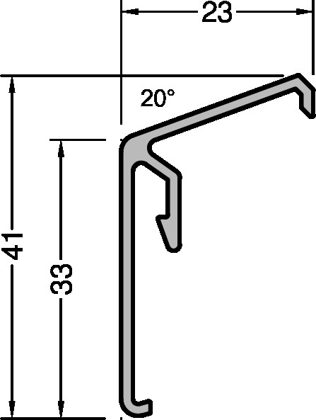 Gutmann Flügelabdeckprofil Lagerlänge GUTMANN FP 23/41 RAL9016 weiß