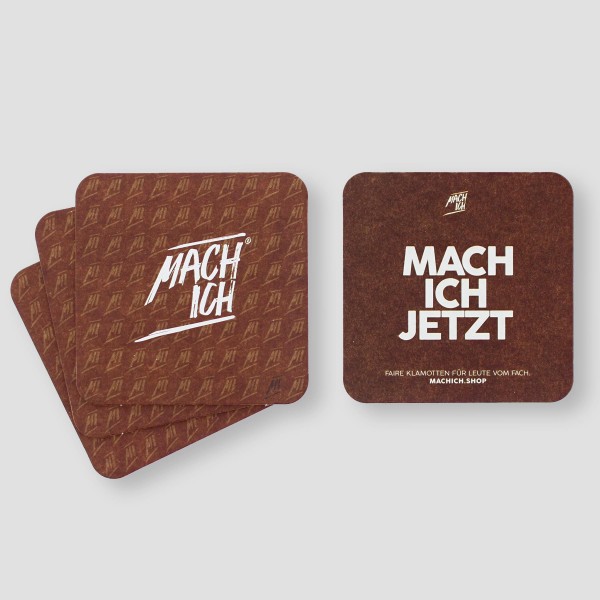 MACH ICH® Untersetzer Set beidseitig bedruckt Ziegelbraun