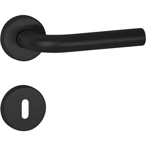 Hermat ZT-Drückergarnitur 1803 BASIC 03 Oberfl. 74 Classic Black, ähnl. RAL 9005