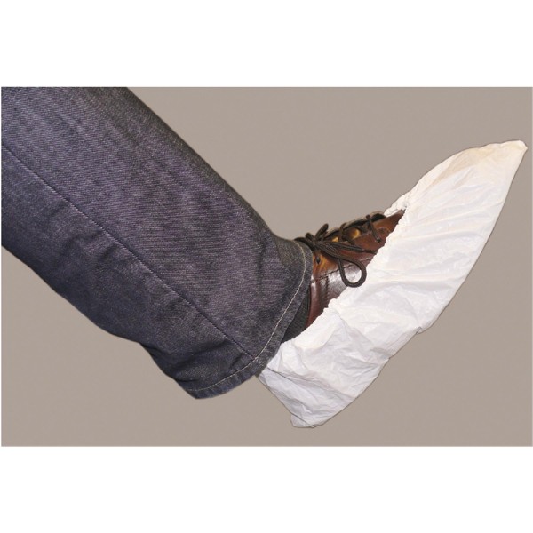 Überziehschuhe weiß mit Gummizug Polyethylen, 20 St.-Spenderbox 251.94