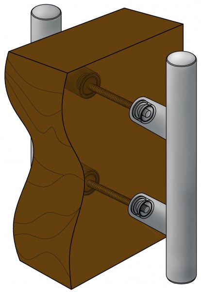 gelbrot Befestigung 2.1 paarweise durchgehend an Holztüren TS 47 - 57 mm