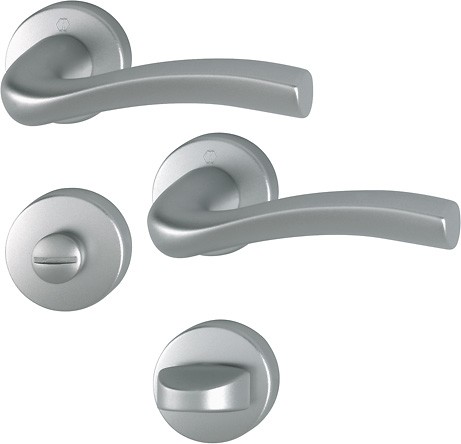 Hoppe Badgarnitur Melbourne F9/matt Aluminium stahl matt SK/OL