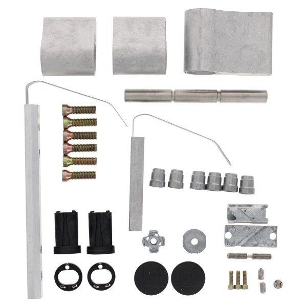 Dr. Hahn Türband 4 A951 3-teilig Drehpunkt 20 mm Bohrabstand 65 mm mit Befestigungsplatte Metall roh zum Eloxieren