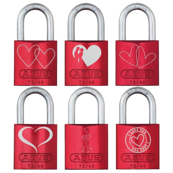 ABUS Love Lock Rot 72/40 Aluminium Liebesschloss Lock-Tag