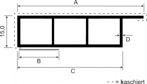 MENKE Verkleidungsprofil 40 x 15 mm SK Nr. 078274 , weiß