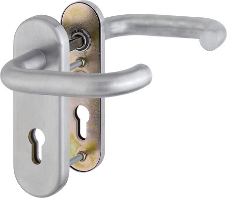 Hoppe FS Türgriffgarnitur Paris ES1 F69 Edelstahl matt FS-E138F/3331K/353K-1