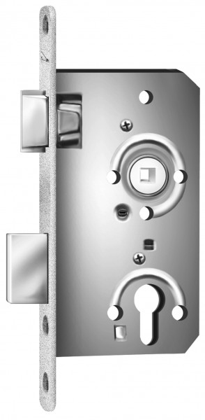 SAG Einsteckschloß 1 413300 55 Dorn 20 Stulp rund 78 mm 8 Nuß WC rechts Nirosta matt