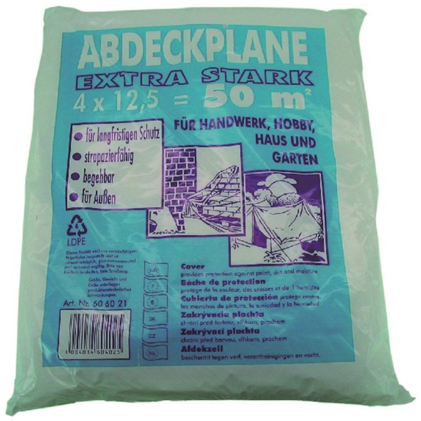 Abdeck-Leichtplane Natur 4 x 5 m innen Recyclefähiges Polyäthylen